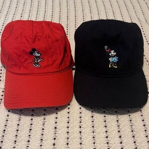 Red & Black Minnie Mouse Embroidered Baseball Caps